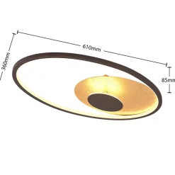 Lindby LED-loftlampe Feival, 61 cm, rust/guld, dæmpbar