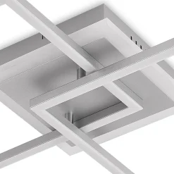 Lindby LED-loftlampe Fjardo, kantet, sølv, CCT, fjernbetjening