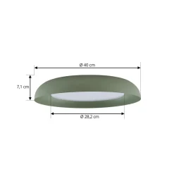 Lindby LED-loftlampe Florie, grøn, metal, Ø 40 cm