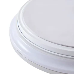 Lindby LED-loftlampe Furgo, sølv/hvid, plast, IP44