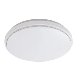 Lindby LED-loftlampe Glamo, Ø 39 cm, krom, hvid, IP44