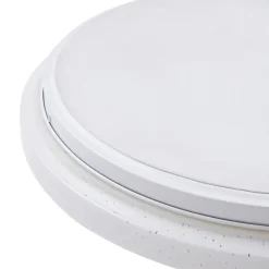 Lindby LED-loftlampe Glamo, Ø 39 cm, krom, hvid, IP44