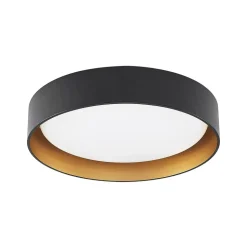 Lindby LED-loftlampe Gracjan, sort, metal, CCT, Ø45cm
