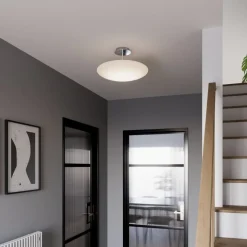Lindby LED-loftlampe Gunda, hvid, glas, Ø 48 cm, dæmpbar