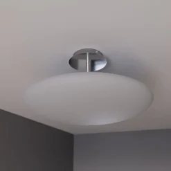 Lindby LED-loftlampe Gunda, hvid, glas, Ø 48 cm, dæmpbar