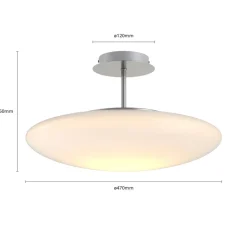 Lindby LED-loftlampe Gunda, hvid, glas, Ø 48 cm, dæmpbar