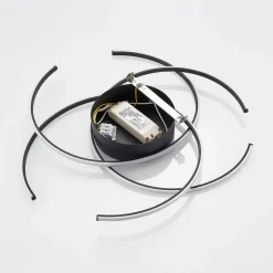 Lindby LED-loftlampe, Hamza, Ø 49 cm, sort, aluminium