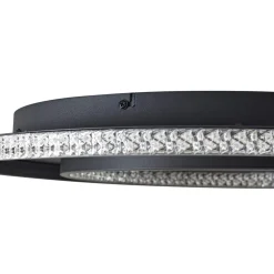 Lindby LED-loftlampe Inessa, Ø 51 cm, sort, CCT, dæmpbar