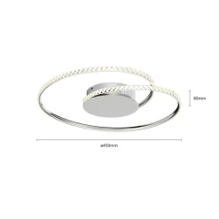 Lindby LED-loftlampe Joline, Ø 45 cm, krystaller, metal