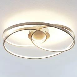Lindby LED-loftlampe Joline, Ø 60 cm, nikkelfarvet, metal