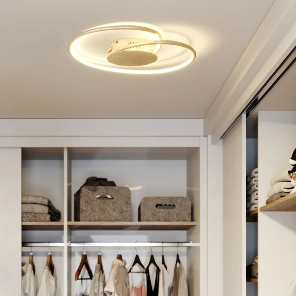 Lindby LED-loftlampe Joline, Ø 45 cm, guldfarvet, metal