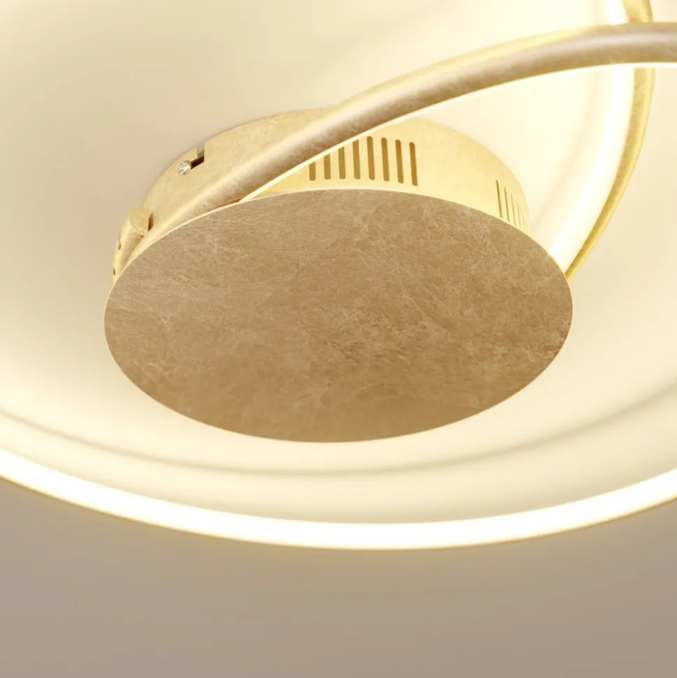 Lindby LED-loftlampe Joline, Ø 45 cm, guldfarvet, metal