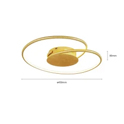 Lindby LED-loftlampe Joline, Ø 45 cm, guldfarvet, metal