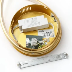 Lindby LED-loftlampe Joline, Ø 45 cm, guldfarvet, metal