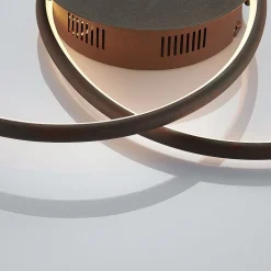 Lindby LED-loftlampe Joline, Ø 45 cm, rustbrun, metal