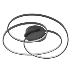 Lindby LED-loftlampe Kateryna, sort, Ø 60 cm, dæmpbar