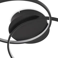 Lindby LED-loftlampe Kateryna, sort, Ø 60 cm, dæmpbar
