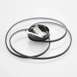 Lindby LED-loftlampe Kateryna, sort, Ø 60 cm, dæmpbar