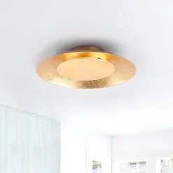Lindby LED-loftlampe Keti, Ø 35 cm, guld, rund, metal