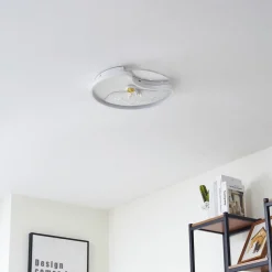 Lindby LED-loftlampe Kosmo, 40 cm, hvid, metal, moon