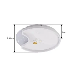 Lindby LED-loftlampe Kosmo, 40 cm, hvid, metal, moon