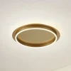 Lindby LED-loftlampe Kunis, guld, plast, Ø 46 cm