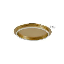 Lindby LED-loftlampe Kunis, guld, plast, Ø 46 cm