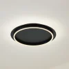 Lindby LED-loftlampe Kunis, sort, plast, Ø 46 cm