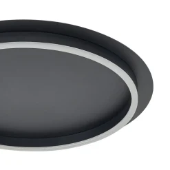 Lindby LED-loftlampe Kunis, sort, plast, Ø 46 cm