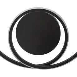 Lindby LED-loftlampe Kyron, sort, aluminium, dæmpbar, Ø45cm