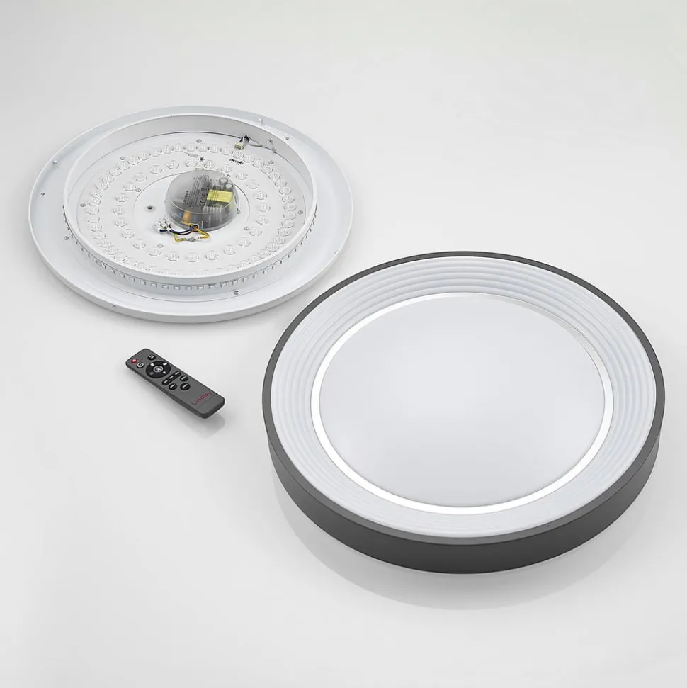 Lindby LED-loftlampe Lindum, RGB, CCT, fjernbetjening, dæmpbar