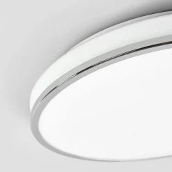 Lindby LED-loftlampe Lyss, Ø 40 cm, kromfarvet, IP44