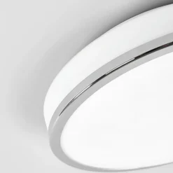 Lindby LED-loftlampe Lyss, Ø 28 cm, kromfarvet, IP44