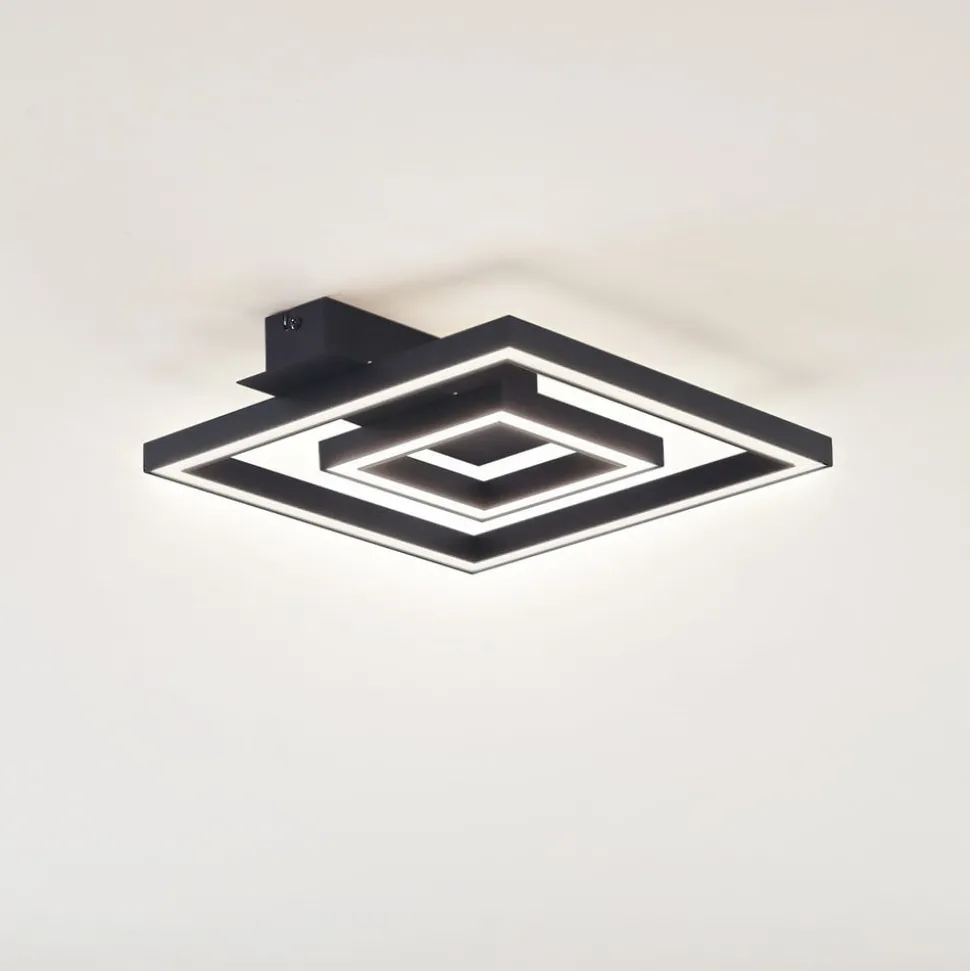 Lindby LED-loftlampe Madamo, sort, 30 cm, 3000K, aluminium