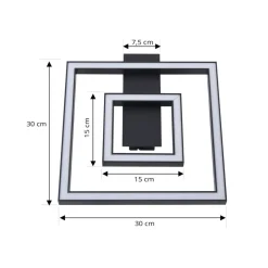 Lindby LED-loftlampe Madamo, sort, 30 cm, 3000K, aluminium