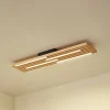 Lindby LED-loftlampe Madero, fyrretræ, 90 cm x 20 cm