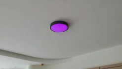 Lindby LED-loftlampe Manala, betongrå, RGB, CCT, fjernbetjening