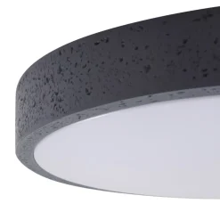 Lindby LED-loftlampe Manala, betongrå, RGB, CCT, fjernbetjening