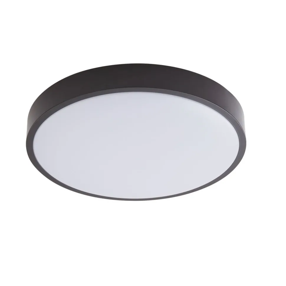 Lindby LED-loftlampe Medon, Ø 38 cm, sort, IP44, metal