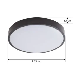 Lindby LED-loftlampe Medon, Ø 38 cm, sort, IP44, metal