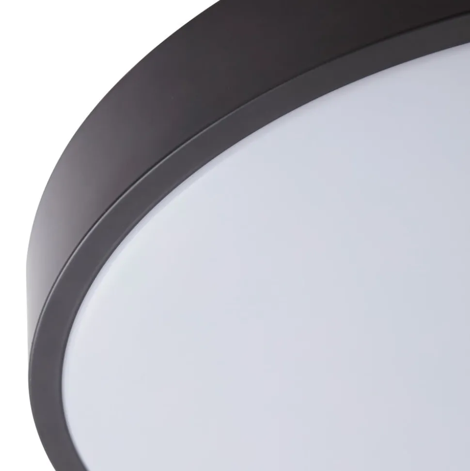 Lindby LED-loftlampe Medon, Ø 38 cm, sort, IP44, metal
