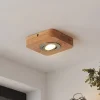 Lindby LED-loftlampe Mikari, 14 cm, træ, drejelig