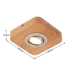 Lindby LED-loftlampe Mikari, 14 cm, træ, drejelig