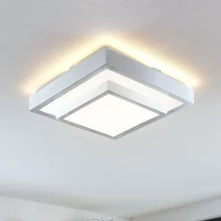 Lindby LED-loftlampe Mirco, 32 cm, kantet, aluminium