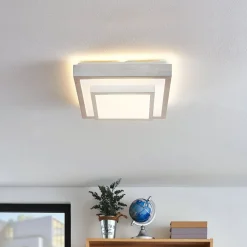 Lindby LED-loftlampe Mirco, 32 cm, kantet, aluminium