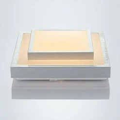 Lindby LED-loftlampe Mirco, 32 cm, kantet, aluminium
