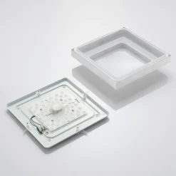 Lindby LED-loftlampe Mirco, 32 cm, kantet, aluminium
