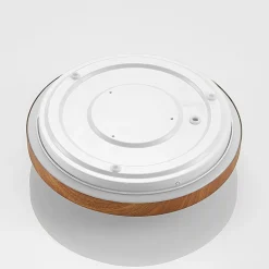 Lindby LED-loftlampe Mynte, Ø30cm, trælook, plast
