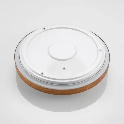 Lindby LED-loftlampe Mynte, Ø42cm, trælook, plast