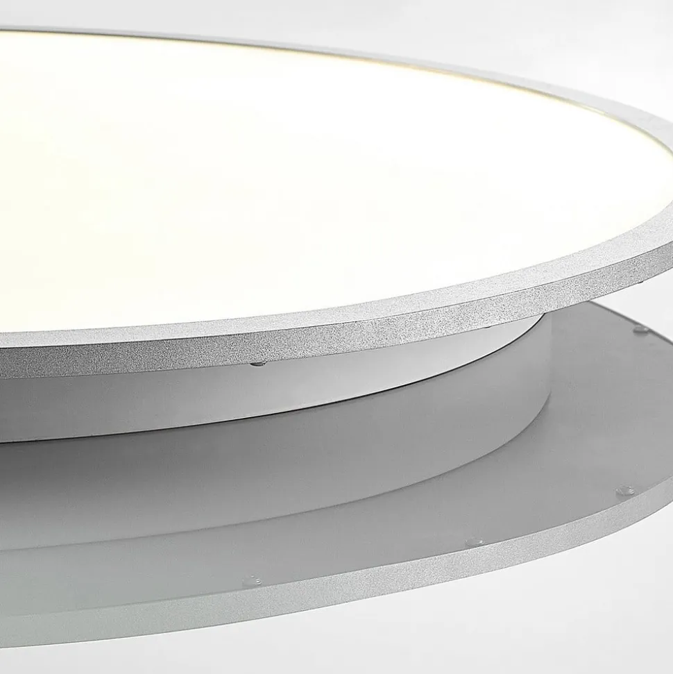Lindby LED-loftlampe Narima, 4.000 K, Ø 80 cm, sølv